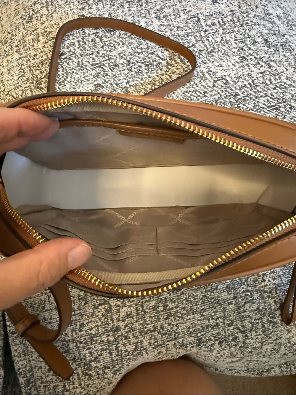 Michael Kors Brown and Tan MK Logo Crossbody Bag - Picture 4 of 7